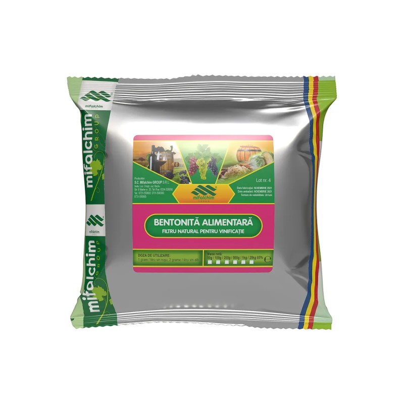 Bentonită alimentară – filtru natural pentru limpezirea vinului - 500 grame