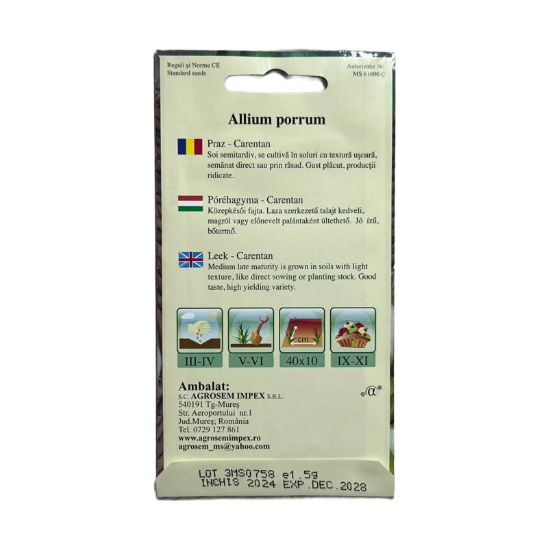 Seminte praz Carentan - 1.5 grame
