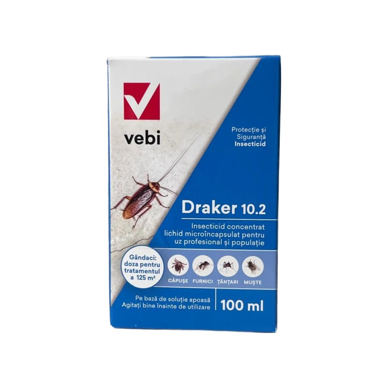 Insecticid Draker 10.2, Muste, Tantari, Gandaci, Capuse, Furnici, Paianjeni - 100 ml