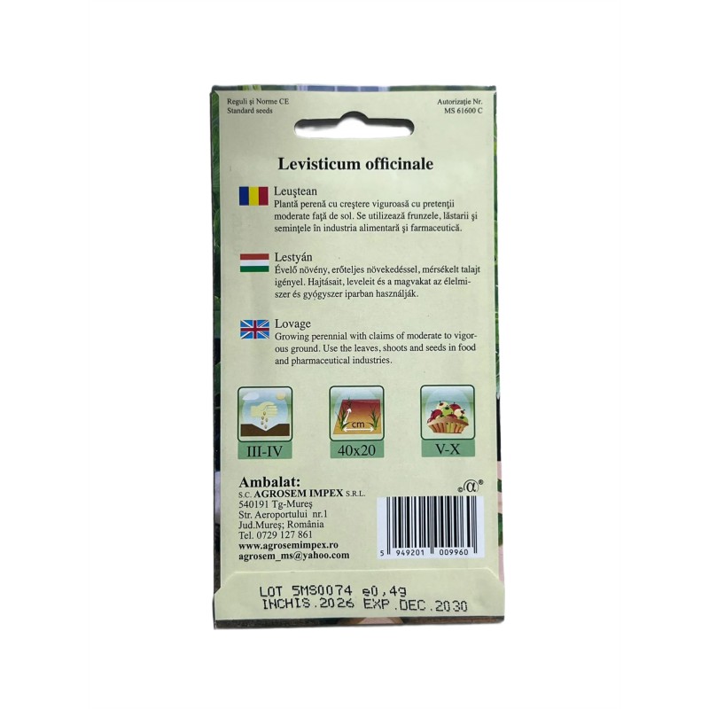 Seminte leustean Agrosem - 0.4 grame