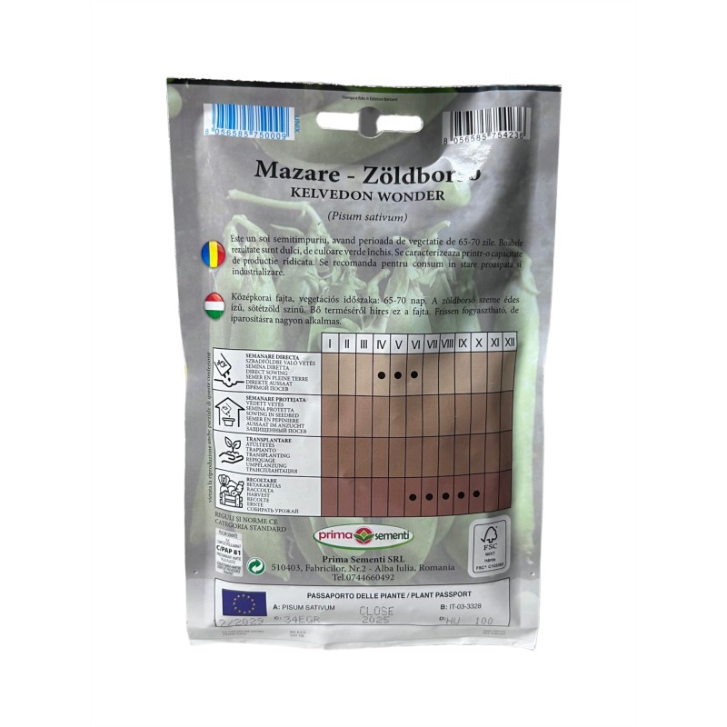 Seminte mazare Kelvedon Wonder - 100 grame