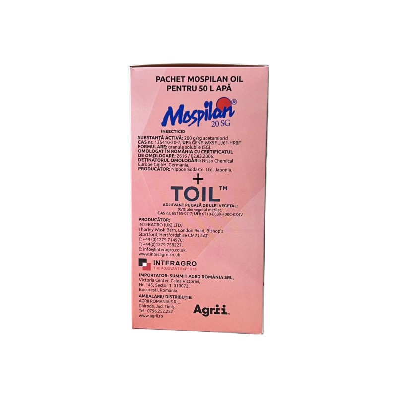 Pachet Insecticid Mospilan Oil 20 SG pentru 50 l apa