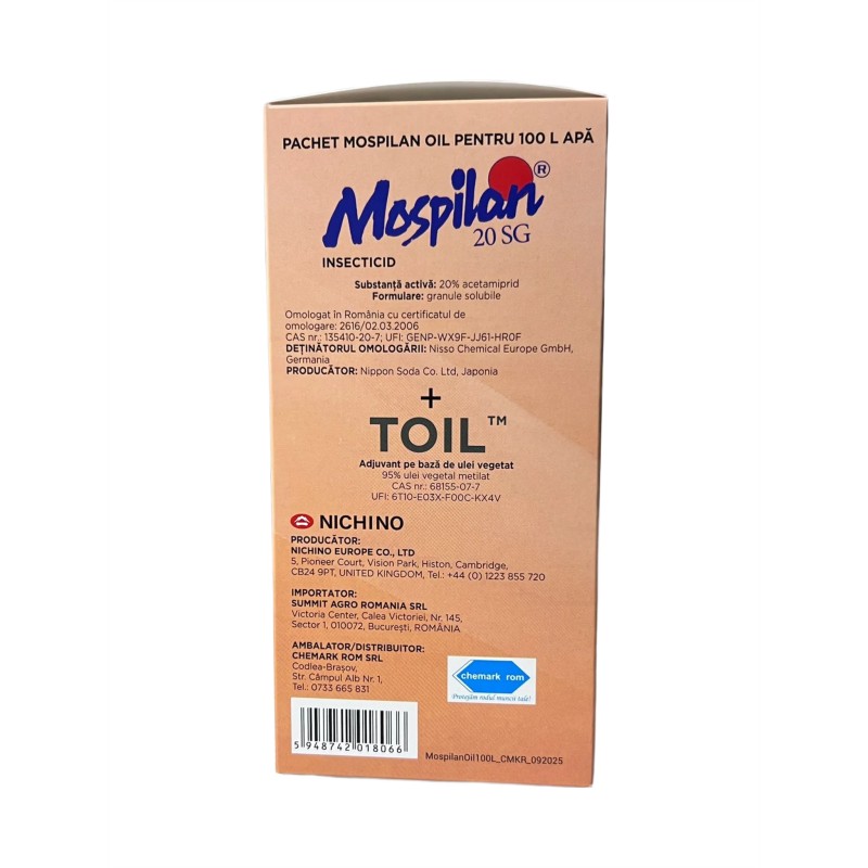 Pachet Insecticid Mospilan Oil 20 SG pentru 100 l apa