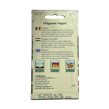 Seminte Oregano Agrosem - 0.25 grame