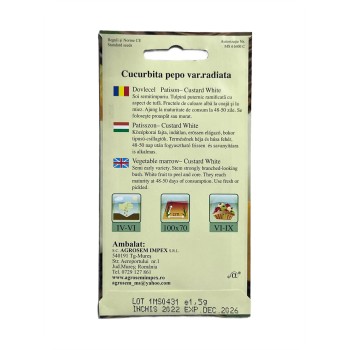 Seminte dovleac Patison Gustard White - 1.5 grame