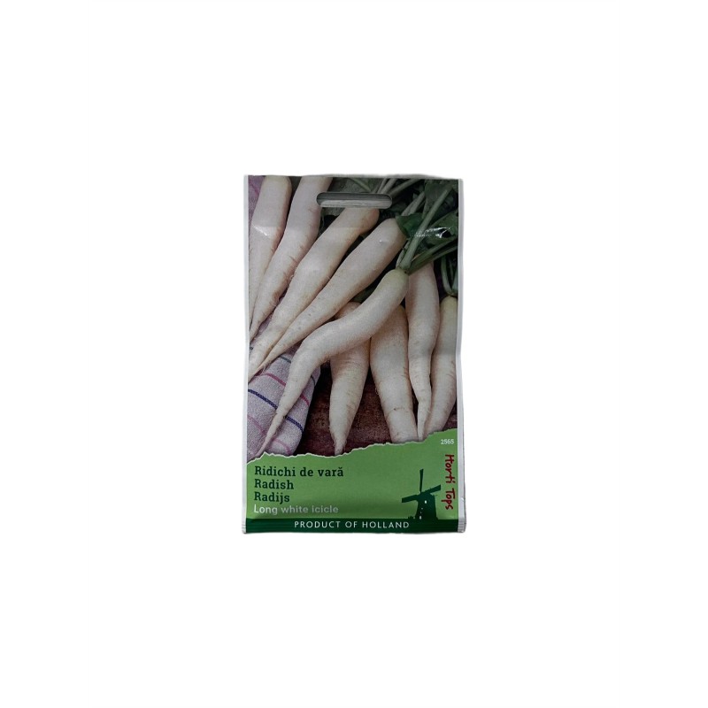 Seminte ridichi de vara Long White Icicle - 10 grame