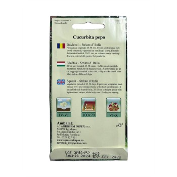 Seminte dovlecel Striato D'Italia - 2 grame