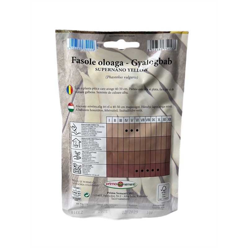 Seminte fasole oloaga Supernano Yellow - 100 grame