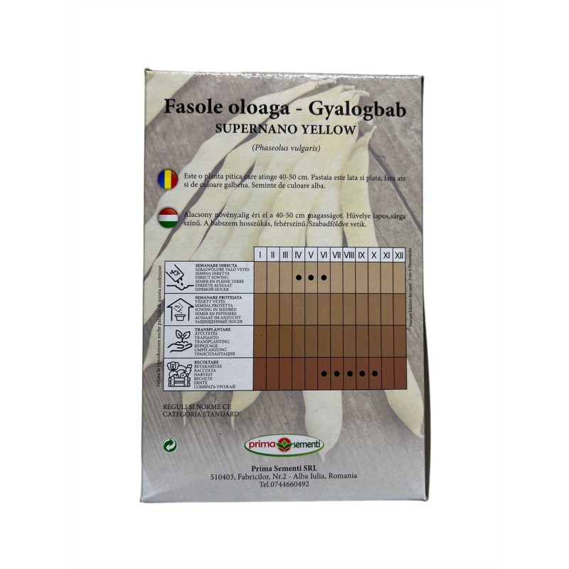 Seminte fasole oloaga Supernano Yellow - 250 grame